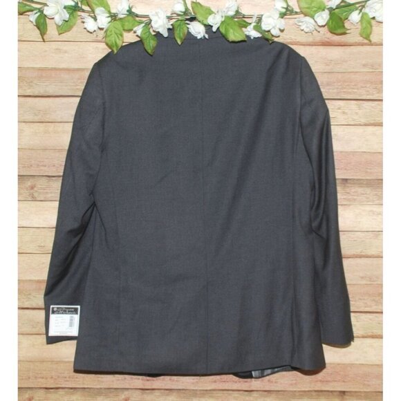 NWT Bryan Michaels Charcoal Gray & Black Tuxedo Suit Jacket Size 42R - Picture 6 of 9